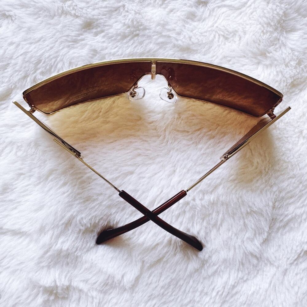 Sandy Brown Wrap-Around Sunglasses - Picture 8 of 10